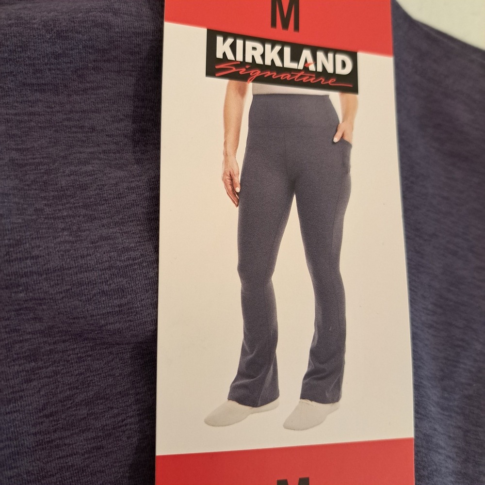 Kirkland Womens Pants M Purple NWT Brushed Mini-Flare 1798-266